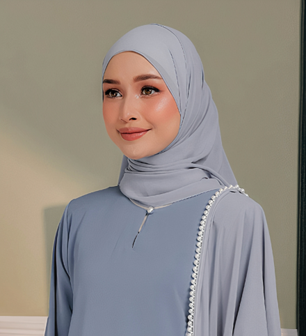 Plain Shawl In Ash Blue Plain Shawl In Ash Blue