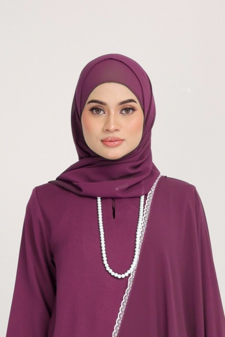 Dinda Plain Shawl in Mangosteen