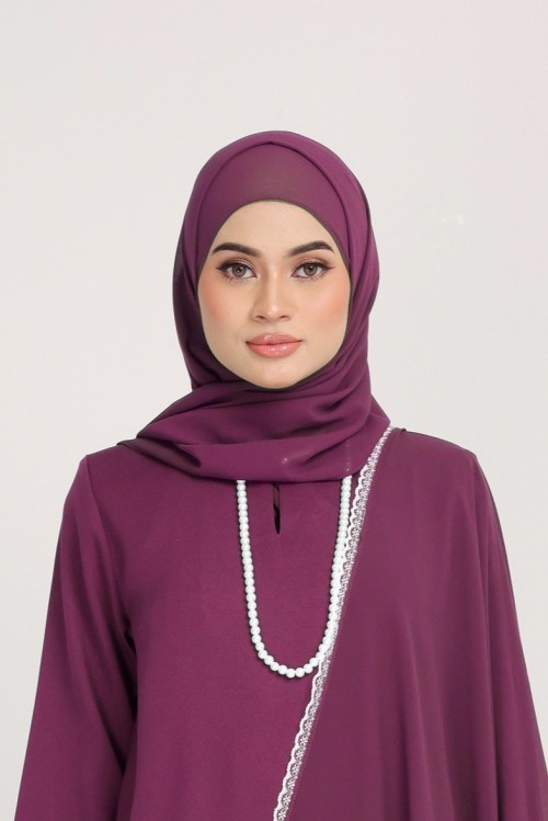 Dinda Plain Shawl in Mangosteen