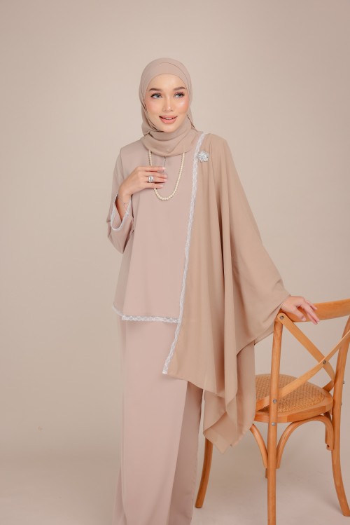 Dinda New Soft Brown With Selendang