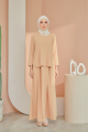 Crop Top Pleated Skirt in Caramel Choc