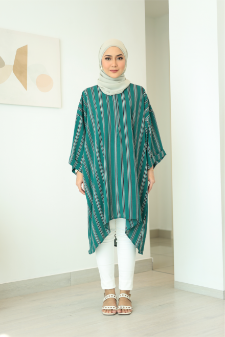 Nia Midi Caftan in Dark Green