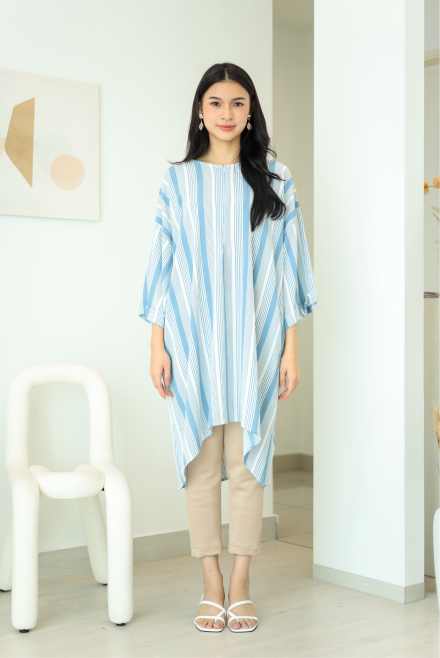 Nia Midi Caftan in Light Blue