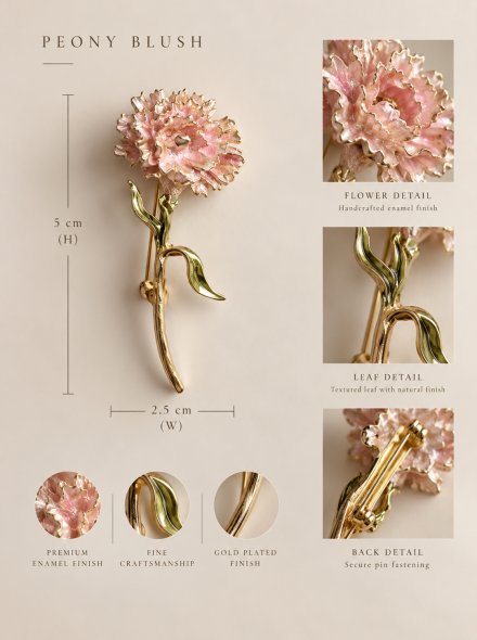 Brooch Posy In Peony Blush Brooch Posy In Peony Blush