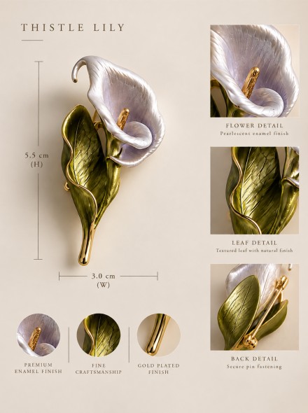 Brooch Posy In Thistle Lily Brooch Posy In Thistle Lily